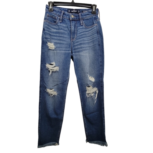 Hollister Distressed High-Rise Mom Jean With Raw Hem Size 0R - Picture 1 of 11